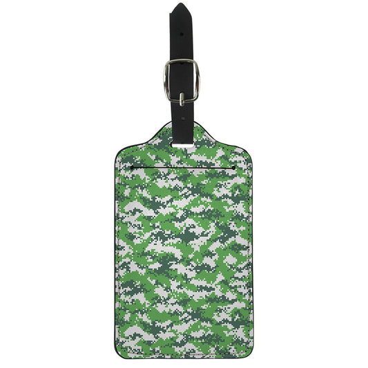 Green And White Digital Camo Print Luggage Tag