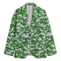 Green And White Digital Camo Print Men's Blazer