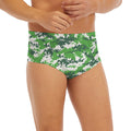 Green And White Digital Camo Print Men's Briefs