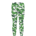 Green And White Digital Camo Print Men's leggings