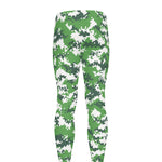 Green And White Digital Camo Print Men's leggings
