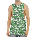 Green And White Digital Camo Print Men's Muscle Tank Top