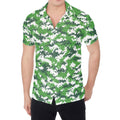 Green And White Digital Camo Print Men's Shirt