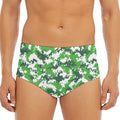 Green And White Digital Camo Print Men's Triangle Swim Briefs