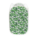 Green And White Digital Camo Print Mesh Laundry Hamper