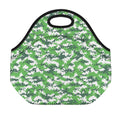 Green And White Digital Camo Print Neoprene Lunch Bag