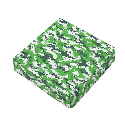 Green And White Digital Camo Print Outdoor Seat Cushion Cover