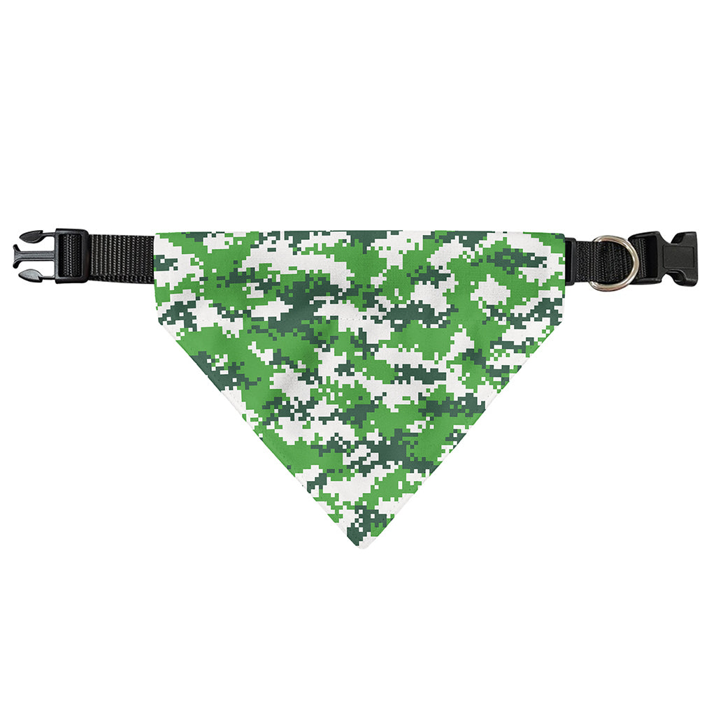 Green And White Digital Camo Print Over The Collar Dog Bandana