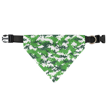 Green And White Digital Camo Print Over The Collar Dog Bandana