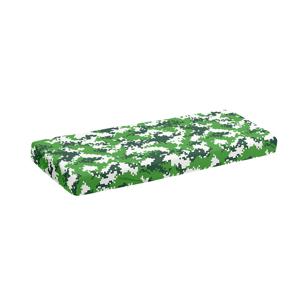 Green And White Digital Camo Print Piano Keyboard Cover