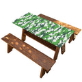 Green And White Digital Camo Print Picnic Table Cover
