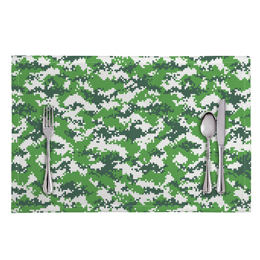 Green And White Digital Camo Print Placemat