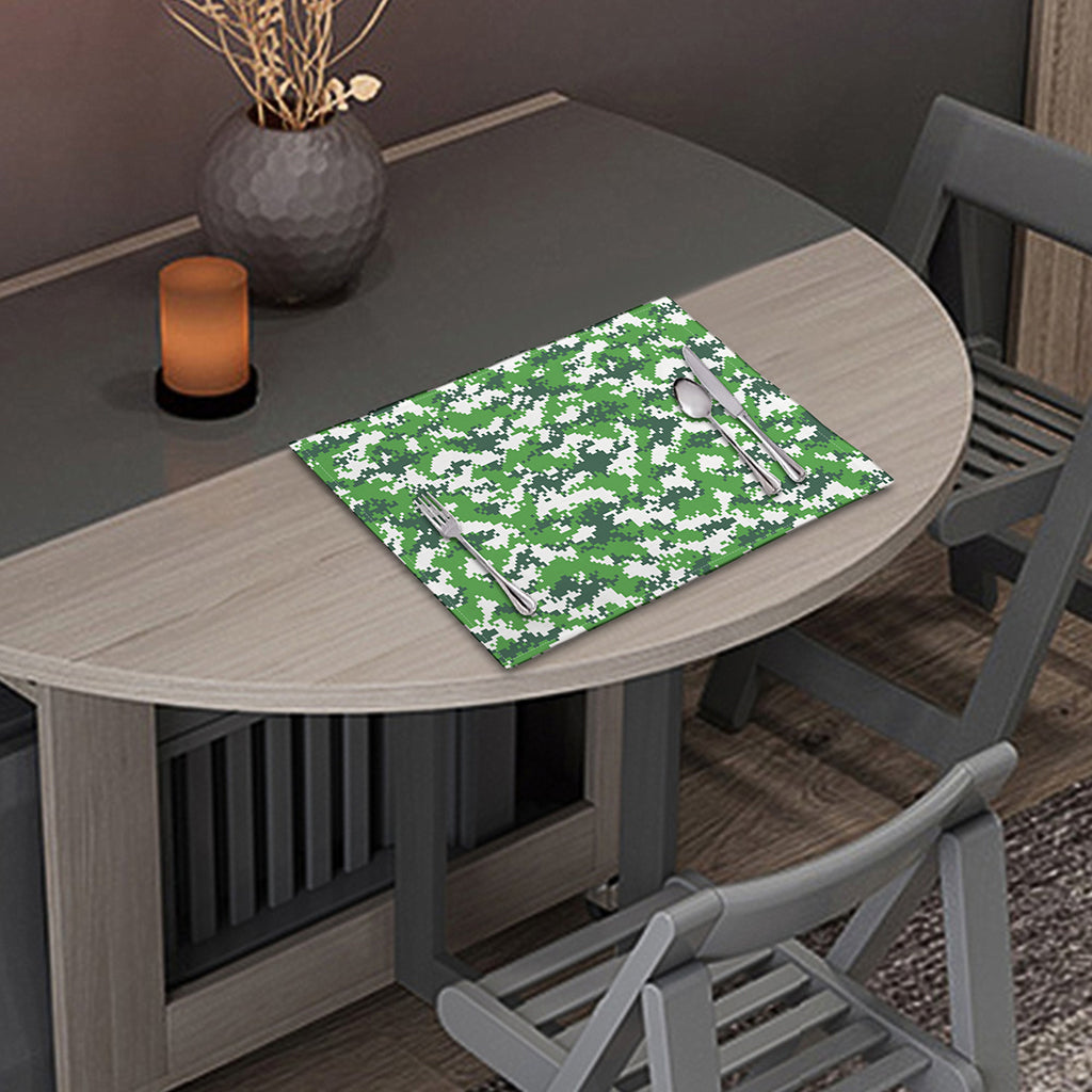 Green And White Digital Camo Print Placemat