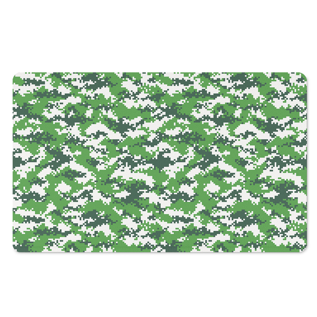 Green And White Digital Camo Print Polyester Doormat