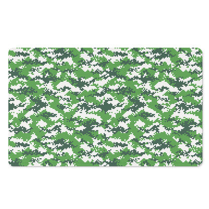 Green And White Digital Camo Print Polyester Doormat