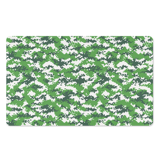 Green And White Digital Camo Print Polyester Doormat