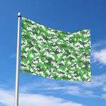 Green And White Digital Camo Print Polyester Flag