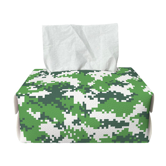 Green And White Digital Camo Print Rectangle Tissue Box Cover