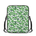 Green And White Digital Camo Print Rectangular Crossbody Bag