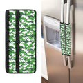 Green And White Digital Camo Print Refrigerator Handle Covers