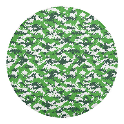 Green And White Digital Camo Print Round Blanket