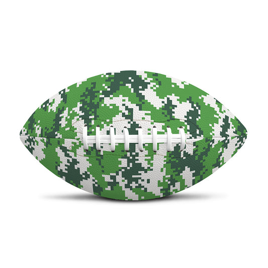 Green And White Digital Camo Print Rugby Ball