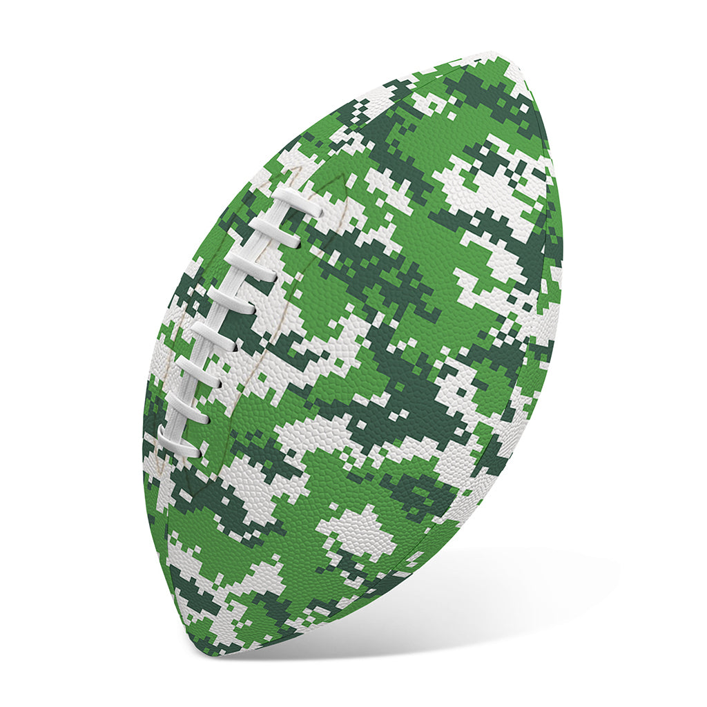 Green And White Digital Camo Print Rugby Ball