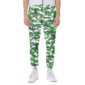 Green And White Digital Camo Print Joggers