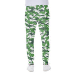 Green And White Digital Camo Print Scuba Joggers