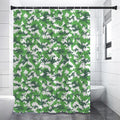 Green And White Digital Camo Print Shower Curtain