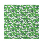 Green And White Digital Camo Print Silk Bandana