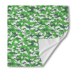 Green And White Digital Camo Print Silk Bandana