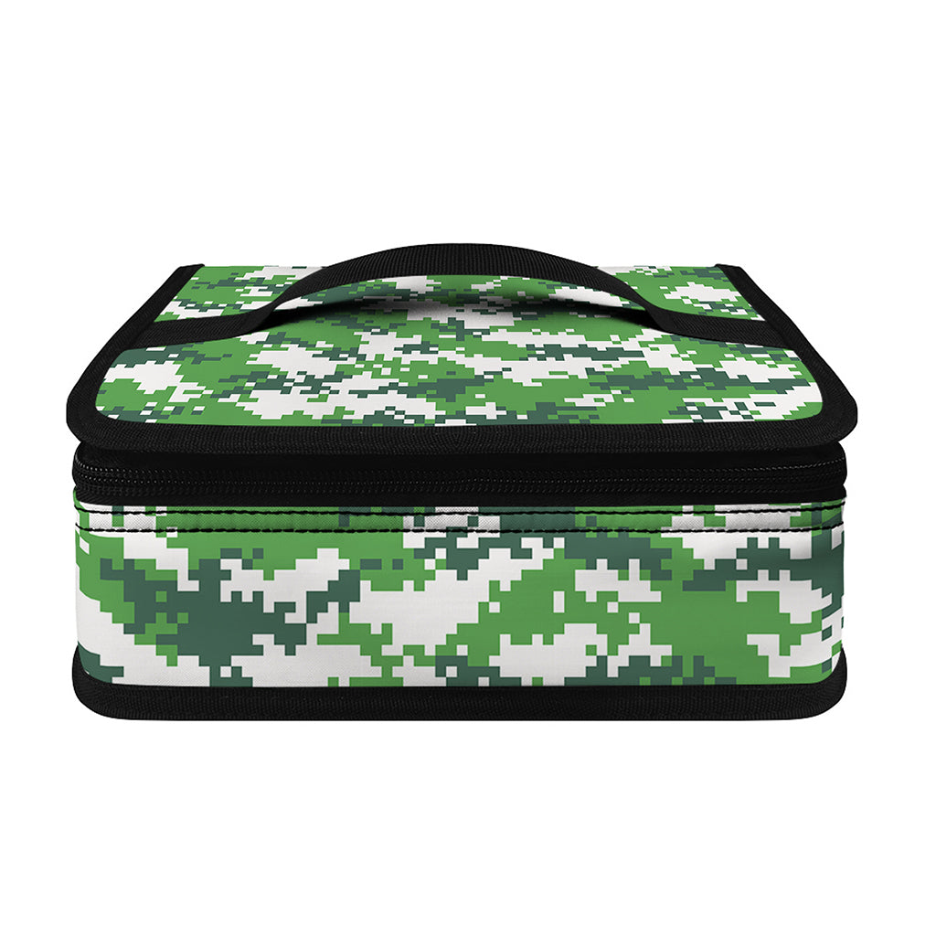 Green And White Digital Camo Print Small Lunch Bag