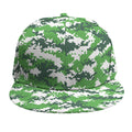 Green And White Digital Camo Print Snapback Cap