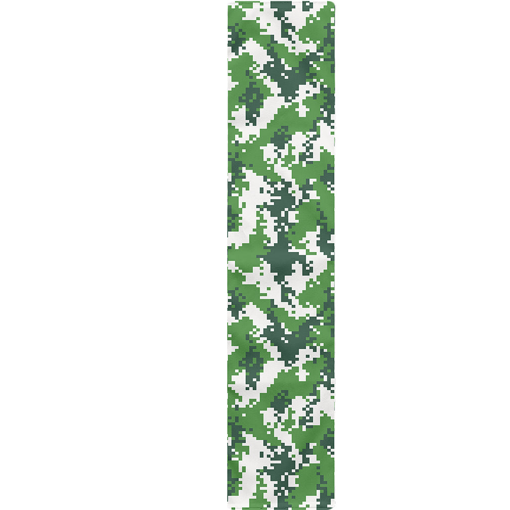 Green And White Digital Camo Print Table Runner