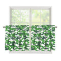 Green And White Digital Camo Print Tier Curtains