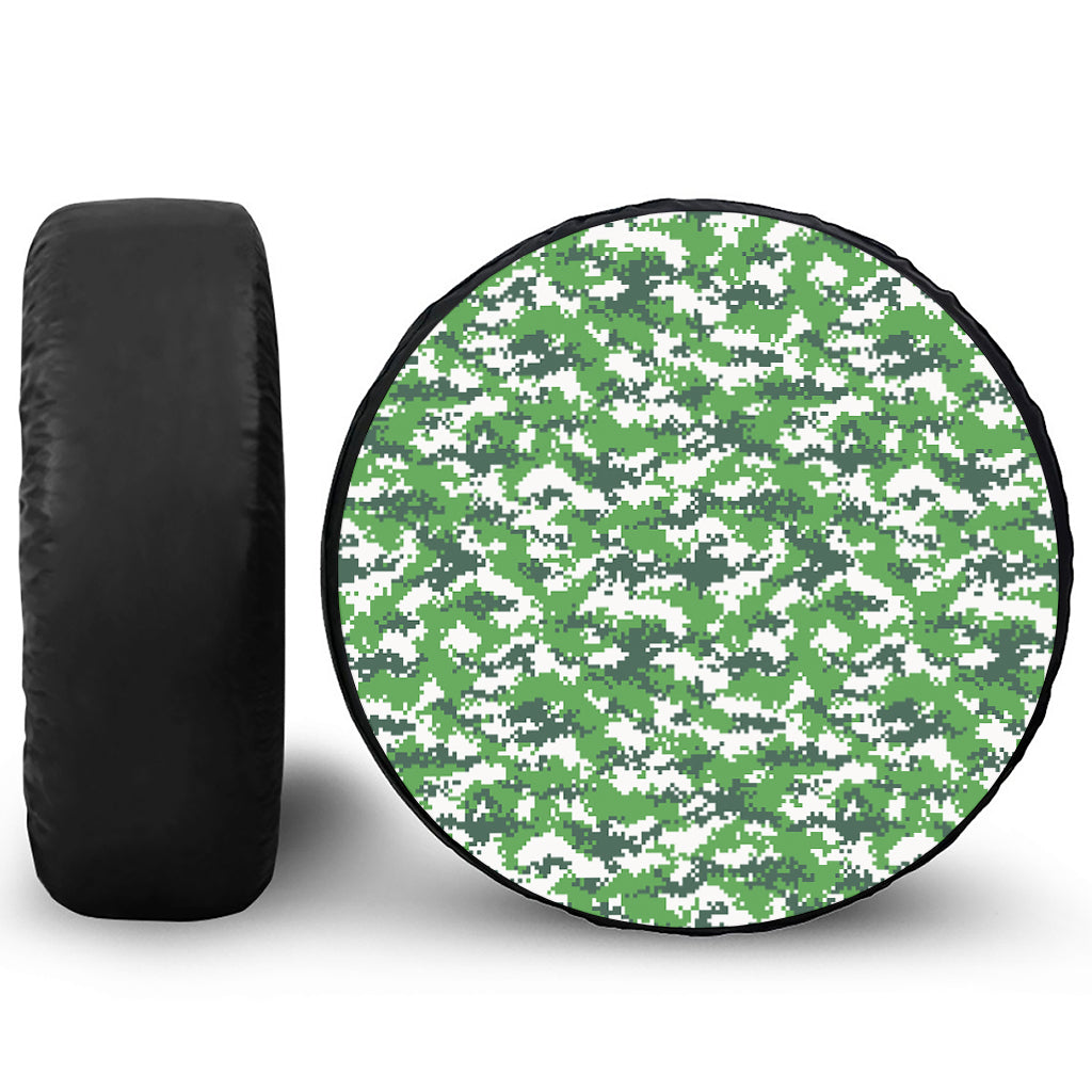 Green And White Digital Camo Print Tire Cover