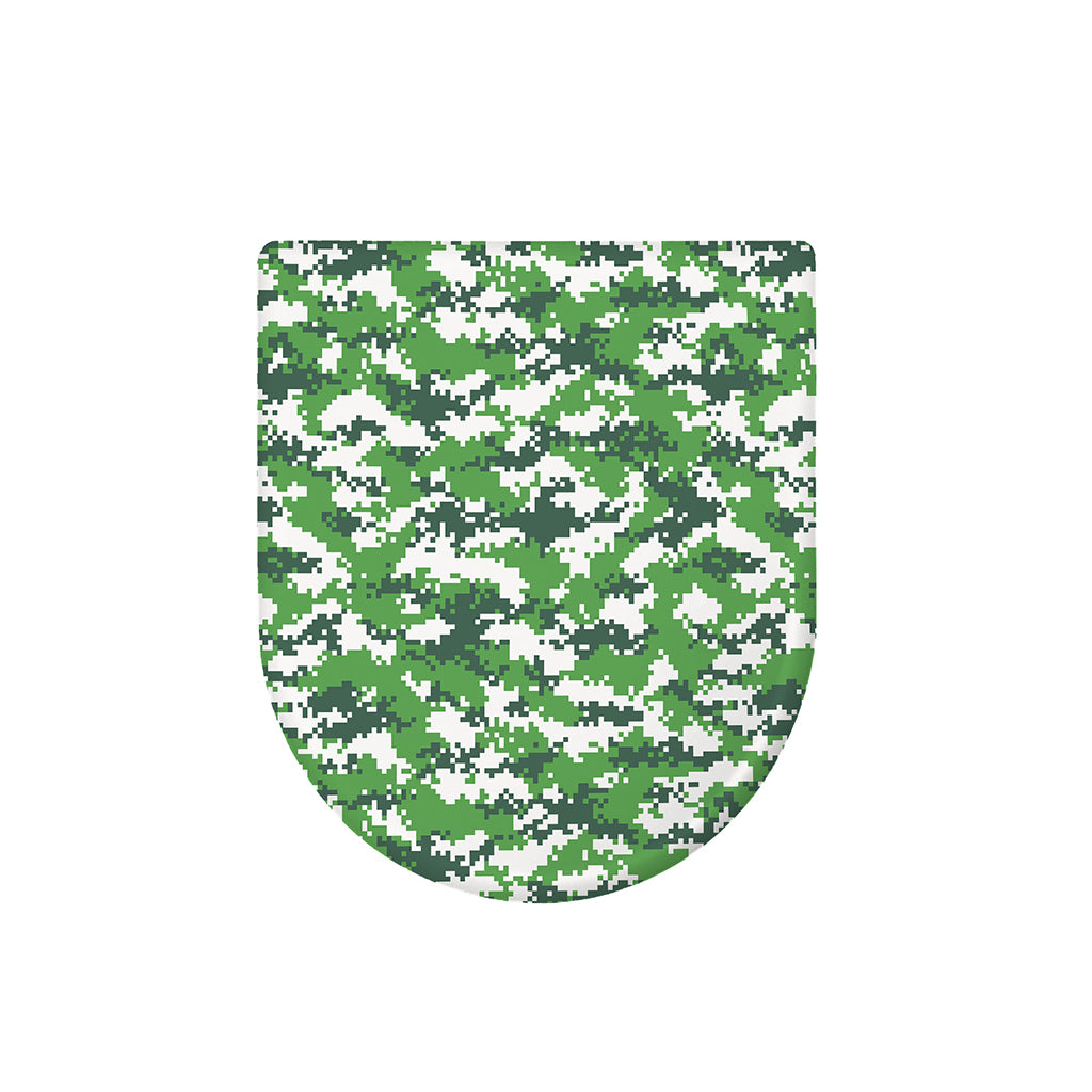 Green And White Digital Camo Print Toilet Lid Cover