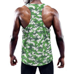 Green And White Digital Camo Print Training Tank Top
