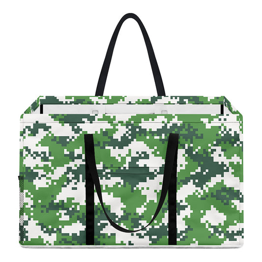 Green And White Digital Camo Print Utility Tote Bag