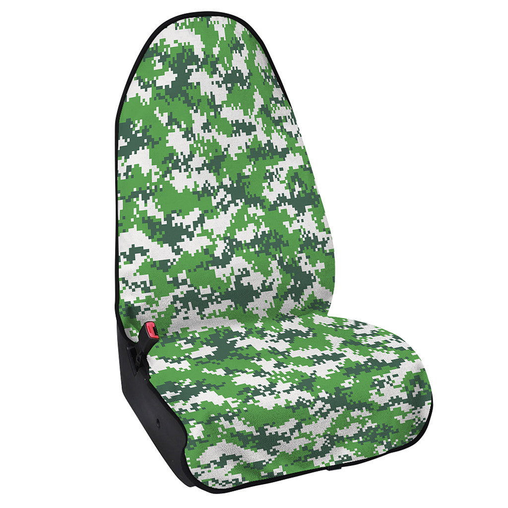 Green And White Digital Camo Print Waterproof Car Seat Cover