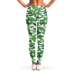 Green And White Digital Camo Print Women's Leggings