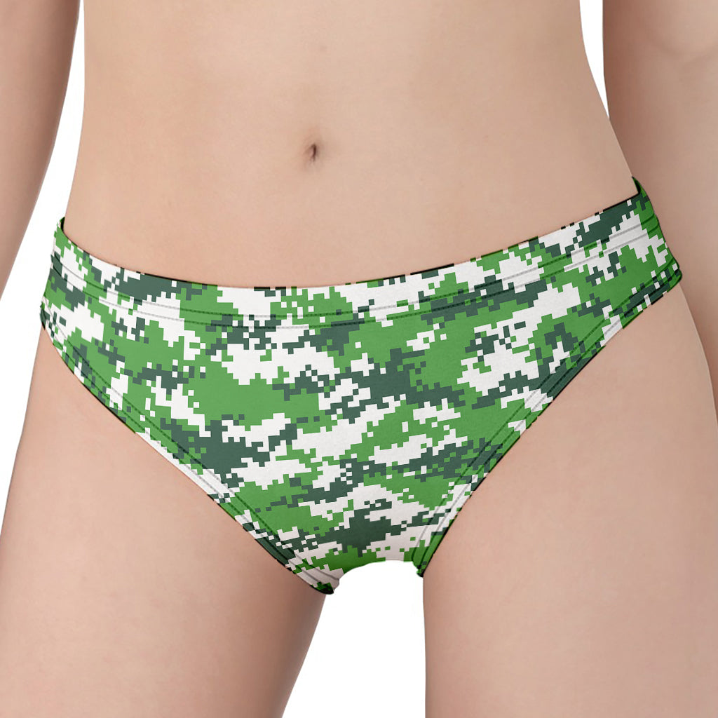 Green And White Digital Camo Print Women's Panties
