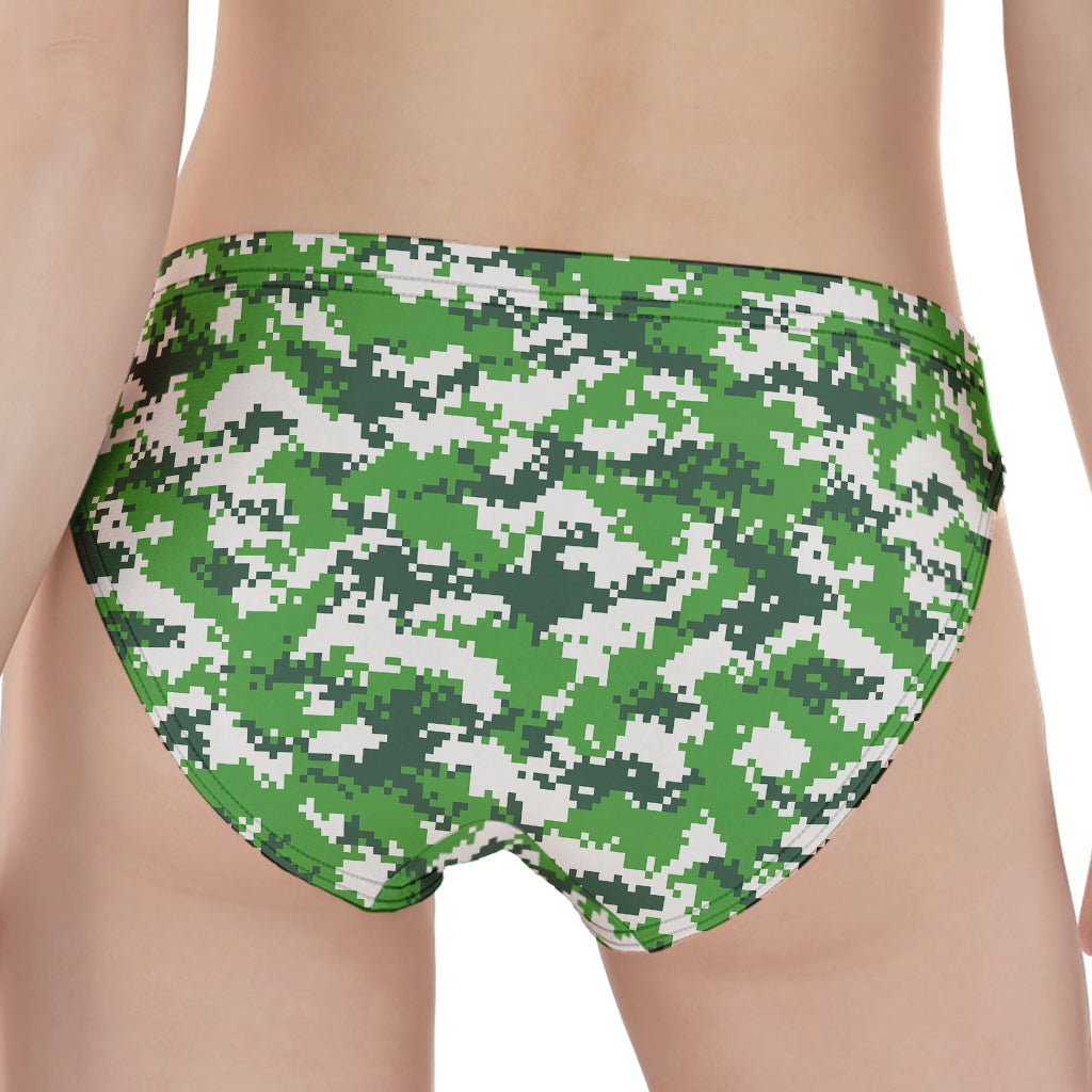 Green And White Digital Camo Print Women's Panties