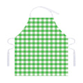 Green And White Gingham Pattern Print Adjustable Apron