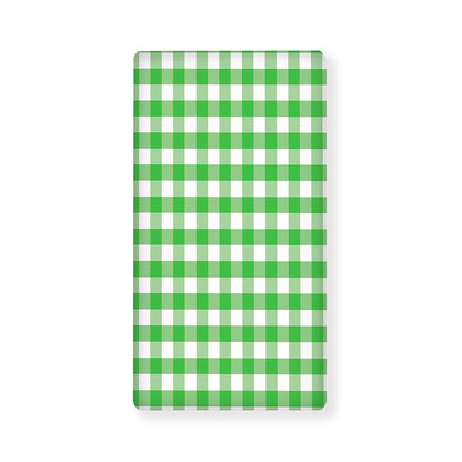 Green And White Gingham Pattern Print Baby Crib Sheet
