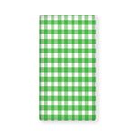 Green And White Gingham Pattern Print Baby Crib Sheet