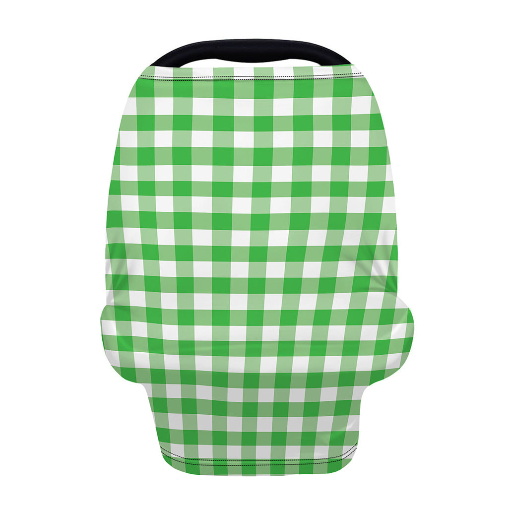 Green And White Gingham Pattern Print Baby Seat Cover