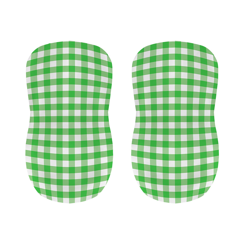 Green And White Gingham Pattern Print Bar Stool Covers