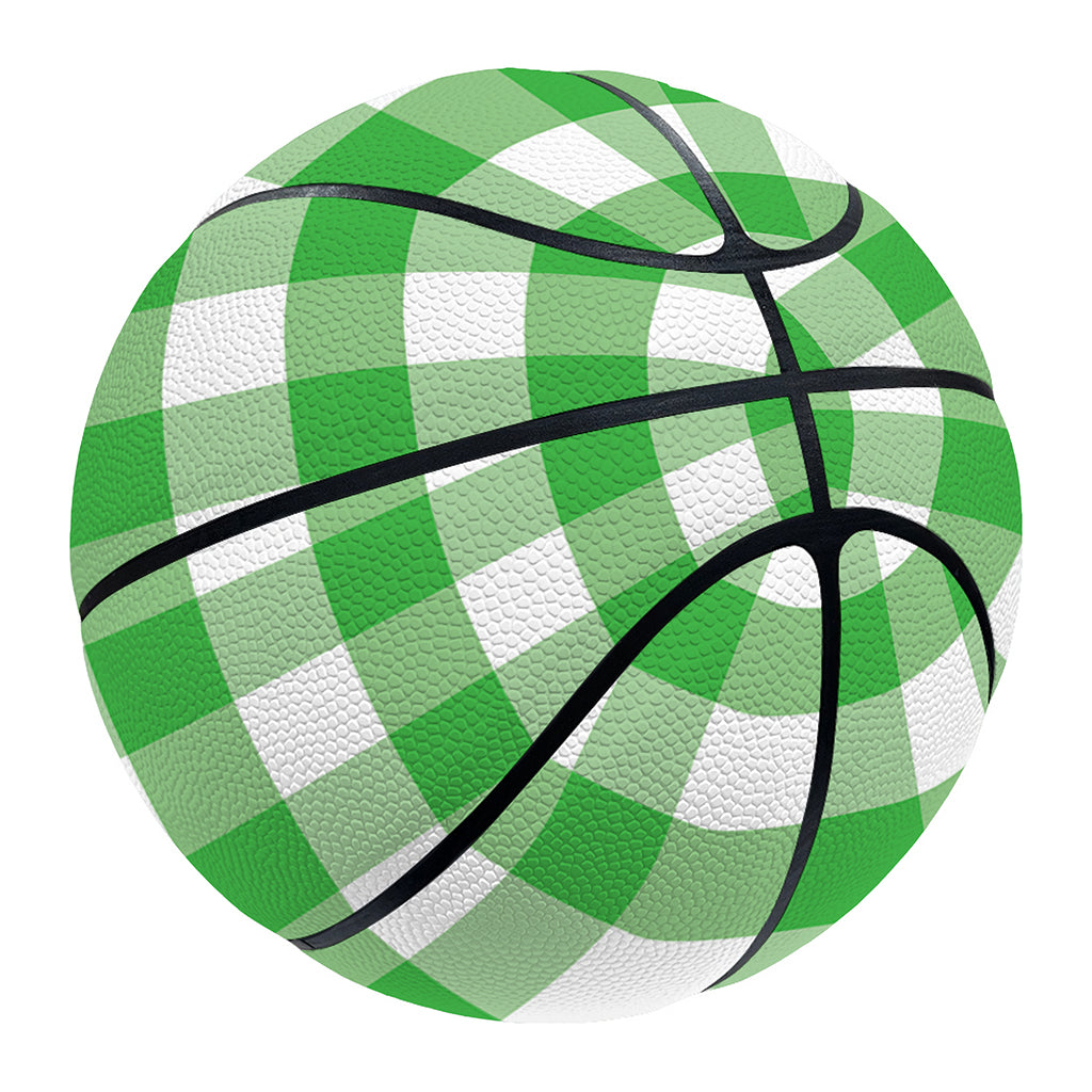 Green And White Gingham Pattern Print Basketball